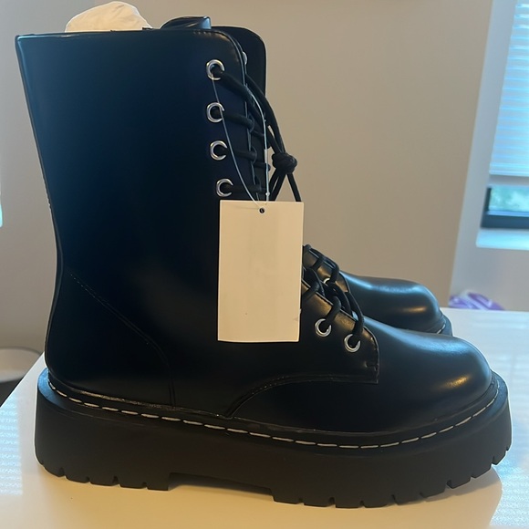 H&M Lace Up Ankle Combat Boots NWT - Picture 8 of 8